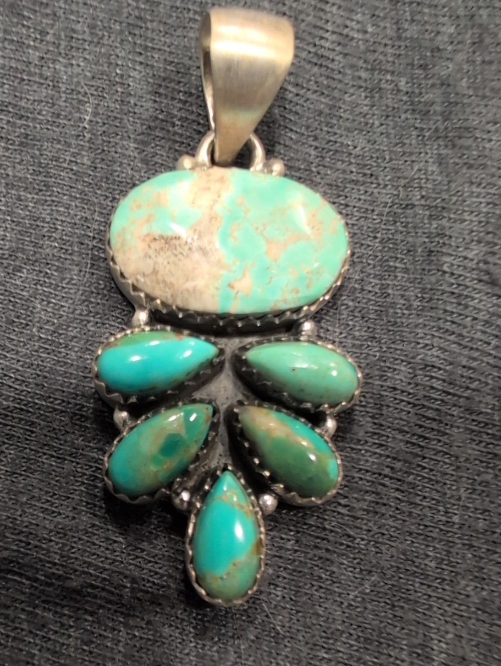 Handcrafted Turquoise Teardrop Pendant - Womens Jewelry
